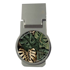 Tropical Leaves Foliage Monstera Nature Home Art Money Clips (Round) 