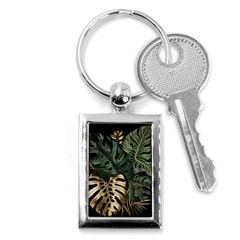 Tropical Leaves Foliage Monstera Nature Home Art Key Chain (rectangle)