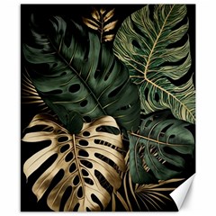 Tropical Leaves Foliage Monstera Nature Home Art Canvas 8  X 10 