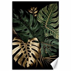 Tropical Leaves Foliage Monstera Nature Home Art Canvas 12  X 18  by Jancukart