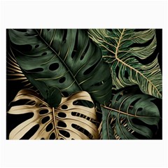 Tropical Leaves Foliage Monstera Nature Home Art Large Glasses Cloth by Jancukart