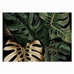 Tropical Leaves Foliage Monstera Nature Home Art Large Glasses Cloth Front