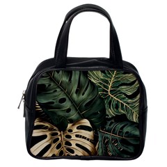 Tropical Leaves Foliage Monstera Nature Home Art Classic Handbag (one Side)