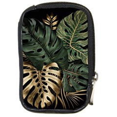 Tropical Leaves Foliage Monstera Nature Home Art Compact Camera Leather Case