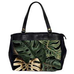 Tropical Leaves Foliage Monstera Nature Home Art Oversize Office Handbag (2 Sides)