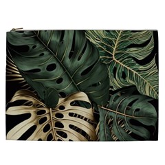 Tropical Leaves Foliage Monstera Nature Home Art Cosmetic Bag (xxl)