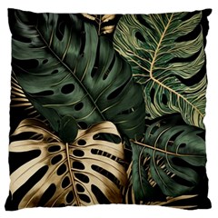 Tropical Leaves Foliage Monstera Nature Home Art Standard Premium Plush Fleece Cushion Case (one Side)