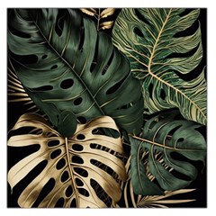 Tropical Leaves Foliage Monstera Nature Home Art Square Satin Scarf (36  X 36 )