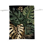 Tropical Leaves Foliage Monstera Nature Home Art Lightweight Drawstring Pouch (XL) Front