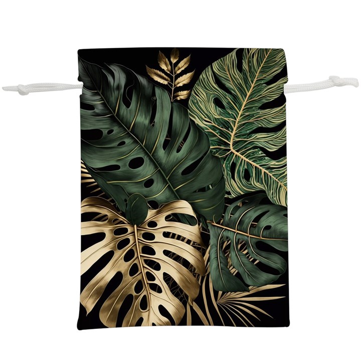 Tropical Leaves Foliage Monstera Nature Home Art Lightweight Drawstring Pouch (XL)