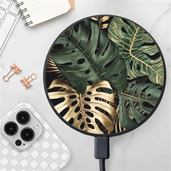 Tropical Leaves Foliage Monstera Nature Home Art Wireless Fast Charger(black)