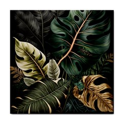 Tropical Leaves Foliage Monstera Nature Home Pattern Tile Coaster