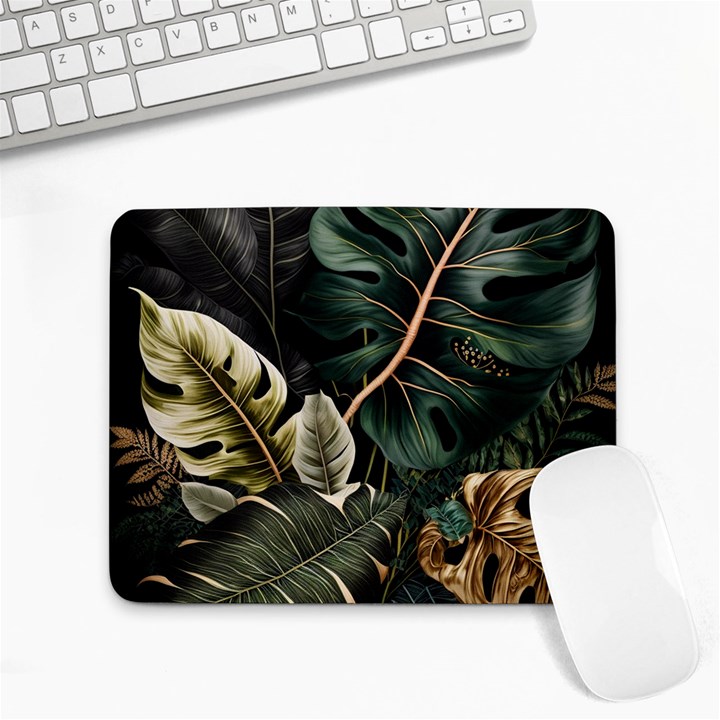 Tropical Leaves Foliage Monstera Nature Home Pattern Small Mousepad