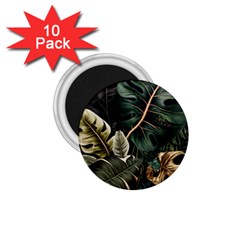 Tropical Leaves Foliage Monstera Nature Home Pattern 1 75  Magnets (10 Pack)  by Jancukart