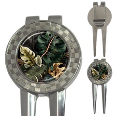 Tropical Leaves Foliage Monstera Nature Home Pattern 3-in-1 Golf Divots