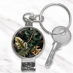 Tropical Leaves Foliage Monstera Nature Home Pattern Nail Clippers Key Chain