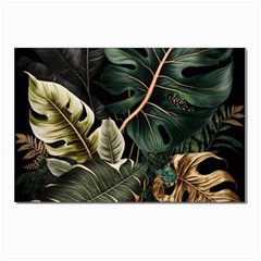 Tropical Leaves Foliage Monstera Nature Home Pattern Postcard 4 x 6  (pkg Of 10) by Jancukart