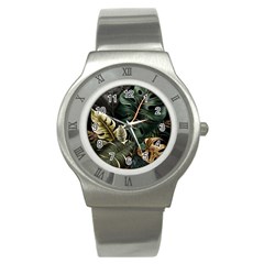 Tropical Leaves Foliage Monstera Nature Home Pattern Stainless Steel Watch