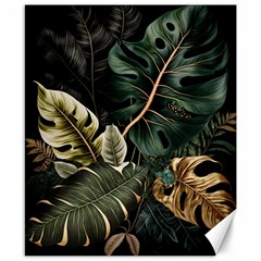 Tropical Leaves Foliage Monstera Nature Home Pattern Canvas 8  X 10 