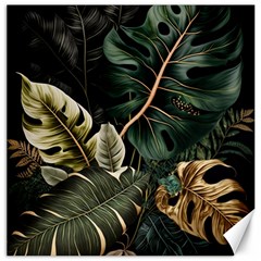 Tropical Leaves Foliage Monstera Nature Home Pattern Canvas 12  X 12  by Jancukart