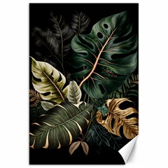 Tropical Leaves Foliage Monstera Nature Home Pattern Canvas 20  X 30  by Jancukart