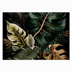 Tropical Leaves Foliage Monstera Nature Home Pattern Large Glasses Cloth (2 Sides)