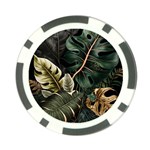 Tropical Leaves Foliage Monstera Nature Home Pattern Poker Chip Card Guard Front