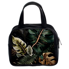 Tropical Leaves Foliage Monstera Nature Home Pattern Classic Handbag (two Sides)