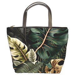 Tropical Leaves Foliage Monstera Nature Home Pattern Bucket Bag