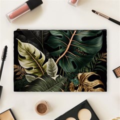 Tropical Leaves Foliage Monstera Nature Home Pattern Cosmetic Bag (large)