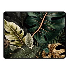 Tropical Leaves Foliage Monstera Nature Home Pattern Fleece Blanket (small)