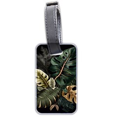 Tropical Leaves Foliage Monstera Nature Home Pattern Luggage Tag (two sides)