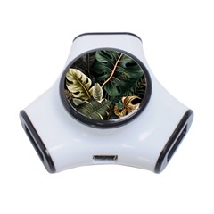 Tropical Leaves Foliage Monstera Nature Home Pattern 3-port Usb Hub