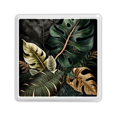 Tropical Leaves Foliage Monstera Nature Home Pattern Memory Card Reader (square)