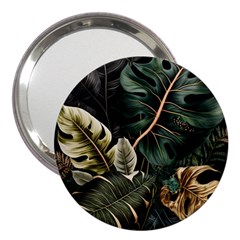 Tropical Leaves Foliage Monstera Nature Home Pattern 3  Handbag Mirrors by Jancukart