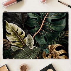 Tropical Leaves Foliage Monstera Nature Home Pattern Cosmetic Bag (xxxl)