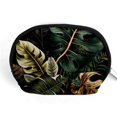 Tropical Leaves Foliage Monstera Nature Home Pattern Accessory Pouch (medium)