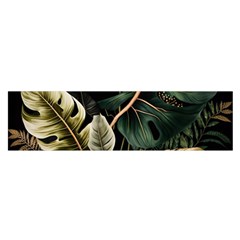 Tropical Leaves Foliage Monstera Nature Home Pattern Oblong Satin Scarf (16  x 60 )