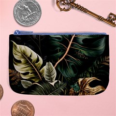 Tropical Leaves Foliage Monstera Nature Home Pattern Large Coin Purse