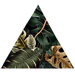 Tropical Leaves Foliage Monstera Nature Home Pattern Wooden Puzzle Triangle by Jancukart