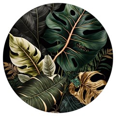 Tropical Leaves Foliage Monstera Nature Home Pattern Round Trivet