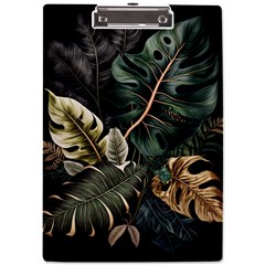 Tropical Leaves Foliage Monstera Nature Home Pattern A4 Acrylic Clipboard by Jancukart