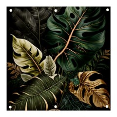 Tropical Leaves Foliage Monstera Nature Home Pattern Banner And Sign 3  X 3 