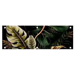 Tropical Leaves Foliage Monstera Nature Home Pattern Banner and Sign 6  x 2 