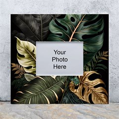 Tropical Leaves Foliage Monstera Nature Home Pattern White Wall Photo Frame 5  x 7 