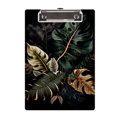 Tropical Leaves Foliage Monstera Nature Home Pattern A5 Acrylic Clipboard by Jancukart