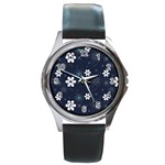 Flowers Pattern Pattern Flower Texture Round Metal Watch Front