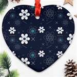 Flowers Pattern Pattern Flower Texture Ornament (Heart) Front