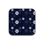 Flowers Pattern Pattern Flower Texture Rubber Square Coaster (4 pack) Front