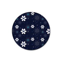 Flowers Pattern Pattern Flower Texture Rubber Coaster (round)